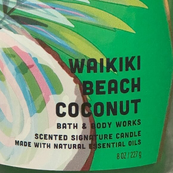 BBW Waikiki Beach Coconut Bath & Body Works Single Wick Candle - Picture 3 of 10